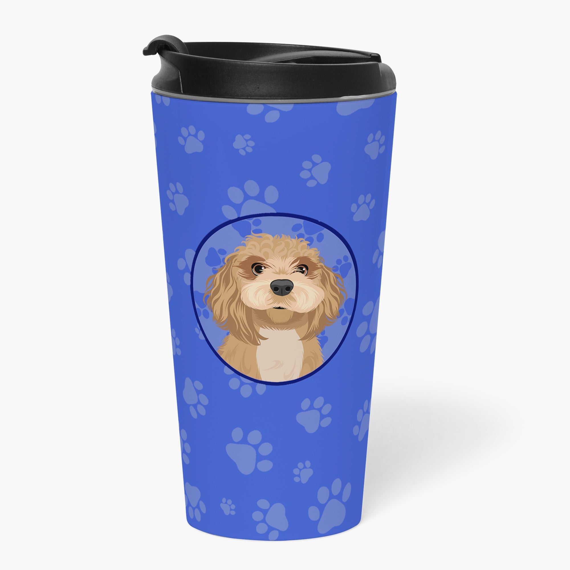 Shih-Tzu Red  Stainless Steel 16 oz  Tumbler Blue Insulated Tumbler with Lid, Cute Travel Cup for Coffee, Cocktails, Gift Men, Dad, Women, Mother