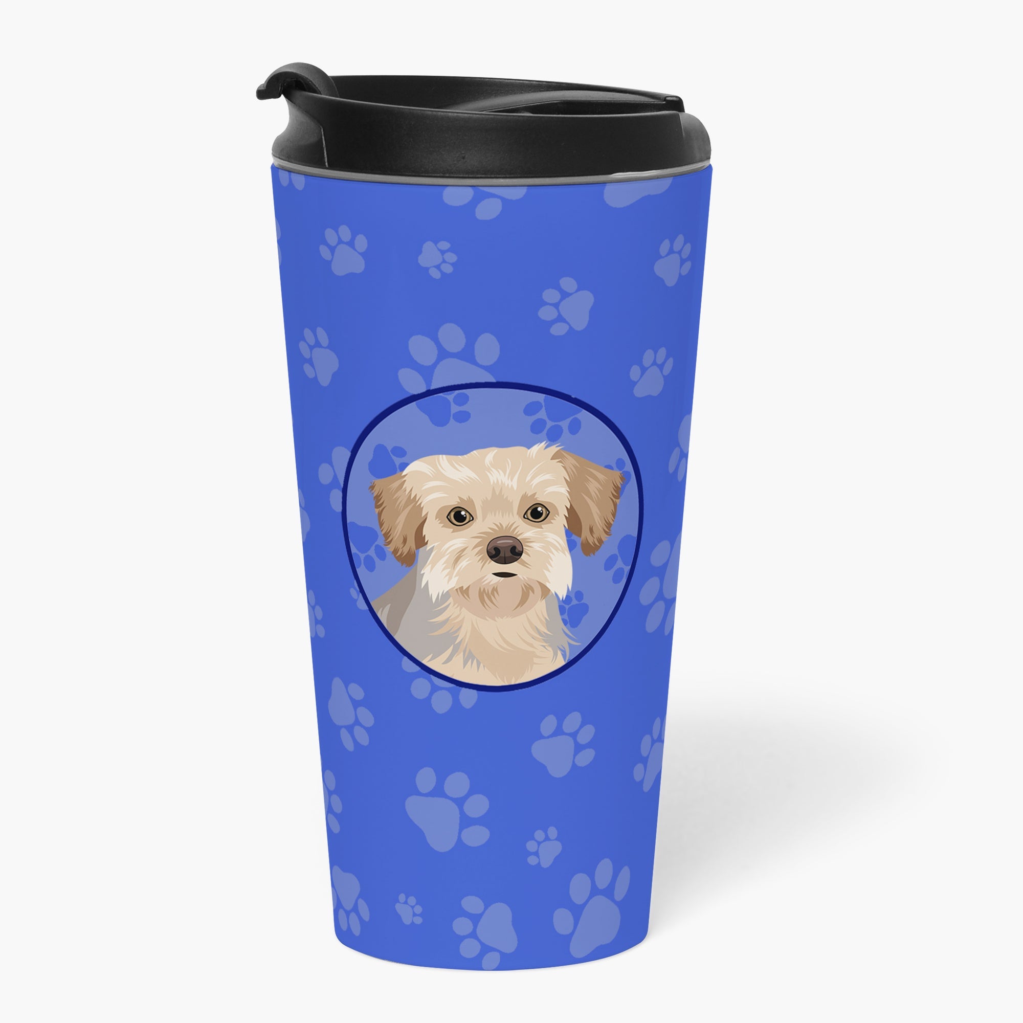 Yorkie Blue and Tan #1  Stainless Steel 16 oz  Tumbler Blue Insulated Tumbler with Lid, Cute Travel Cup for Coffee, Cocktails, Gift Men, Dad, Women, Mother