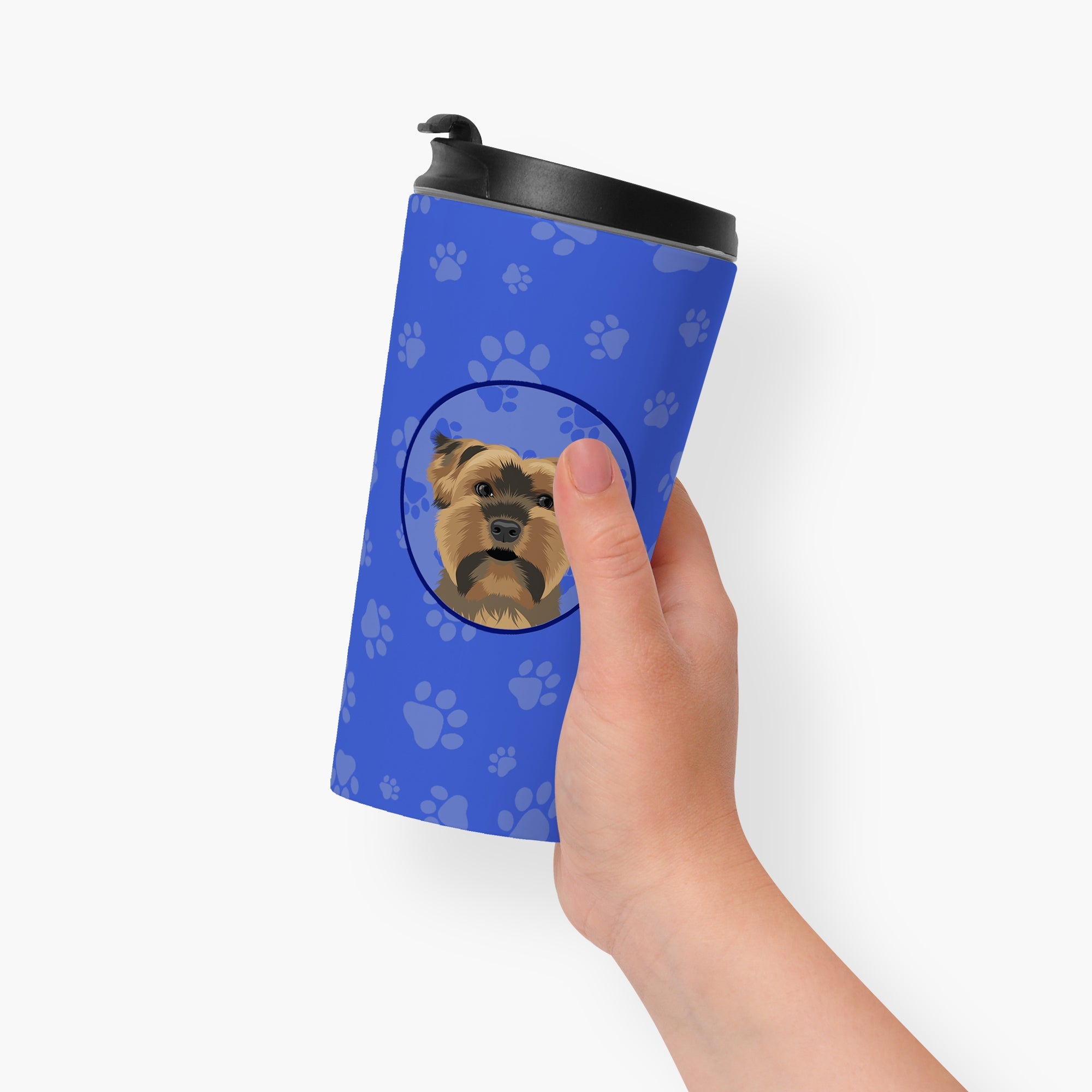 Yorkie Chocolate #1  Stainless Steel 16 oz  Tumbler Blue Insulated Tumbler with Lid, Cute Travel Cup for Coffee, Cocktails, Gift Men, Dad, Women, Mother