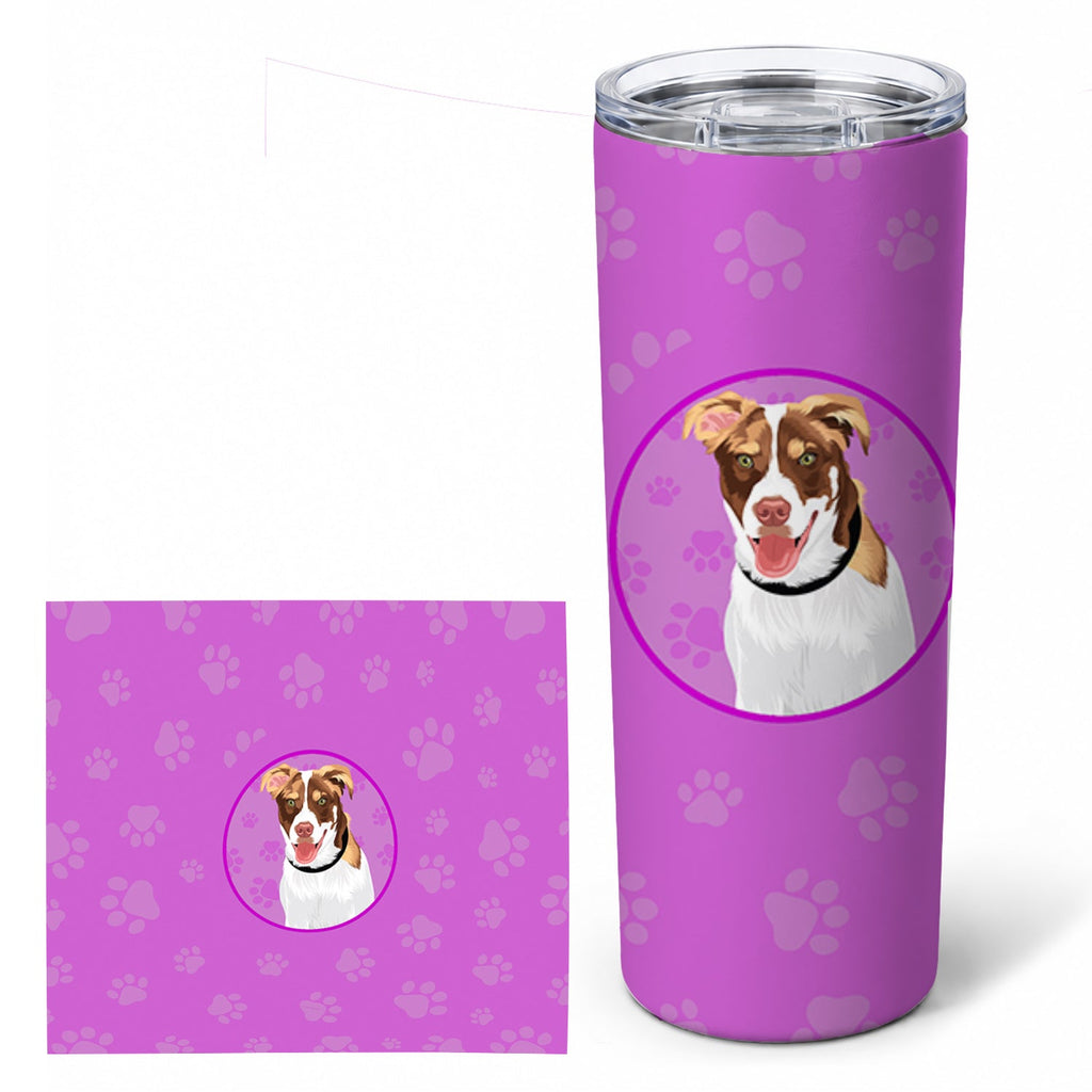 Australian Shepherd Red and White #2 Stainless Steel Skinny Tumbler 20 oz Vacuum Double Walled Reusable Insulated Travel Cup