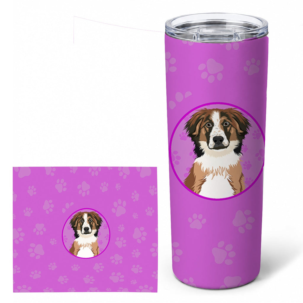 Australian Shepherd Red Tricolor #1 Stainless Steel Skinny Tumbler 20 oz Vacuum Double Walled Reusable Insulated Travel Cup