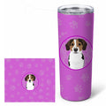 Beagle Tricolor Ticked Stainless Steel Skinny Tumbler 20 oz Vacuum Double Walled Reusable Insulated Travel Cup