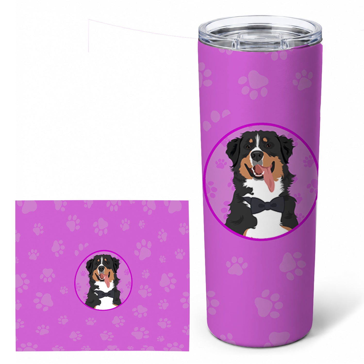 Bernese Mountain Dog #1 Stainless Steel Skinny Tumbler 20 oz Vacuum Double Walled Reusable Insulated Travel Cup