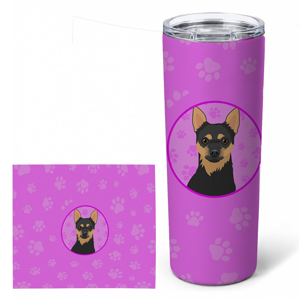 Chihuahua Black and Tan #1 Stainless Steel Skinny Tumbler 20 oz Vacuum Double Walled Reusable Insulated Travel Cup