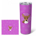 Chihuahua Chocolate and White #1 Stainless Steel Skinny Tumbler 20 oz Vacuum Double Walled Reusable Insulated Travel Cup