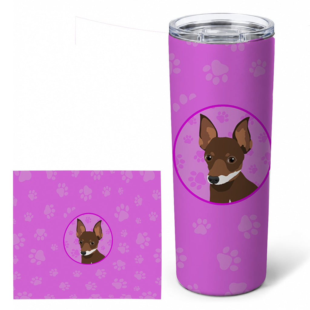 Chihuahua Chocolate and White #2 Stainless Steel Skinny Tumbler 20 oz Vacuum Double Walled Reusable Insulated Travel Cup
