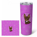 Chihuahua Chocolate and White #2 Stainless Steel Skinny Tumbler 20 oz Vacuum Double Walled Reusable Insulated Travel Cup