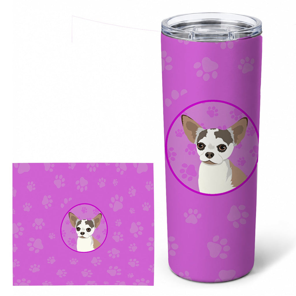 Chihuahua Merle Stainless Steel Skinny Tumbler 20 oz Vacuum Double Walled Reusable Insulated Travel Cup