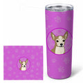 Chihuahua Silver and Tan Stainless Steel Skinny Tumbler 20 oz Vacuum Double Walled Reusable Insulated Travel Cup