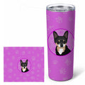 Chihuahua Tricolor #2 Stainless Steel Skinny Tumbler 20 oz Vacuum Double Walled Reusable Insulated Travel Cup