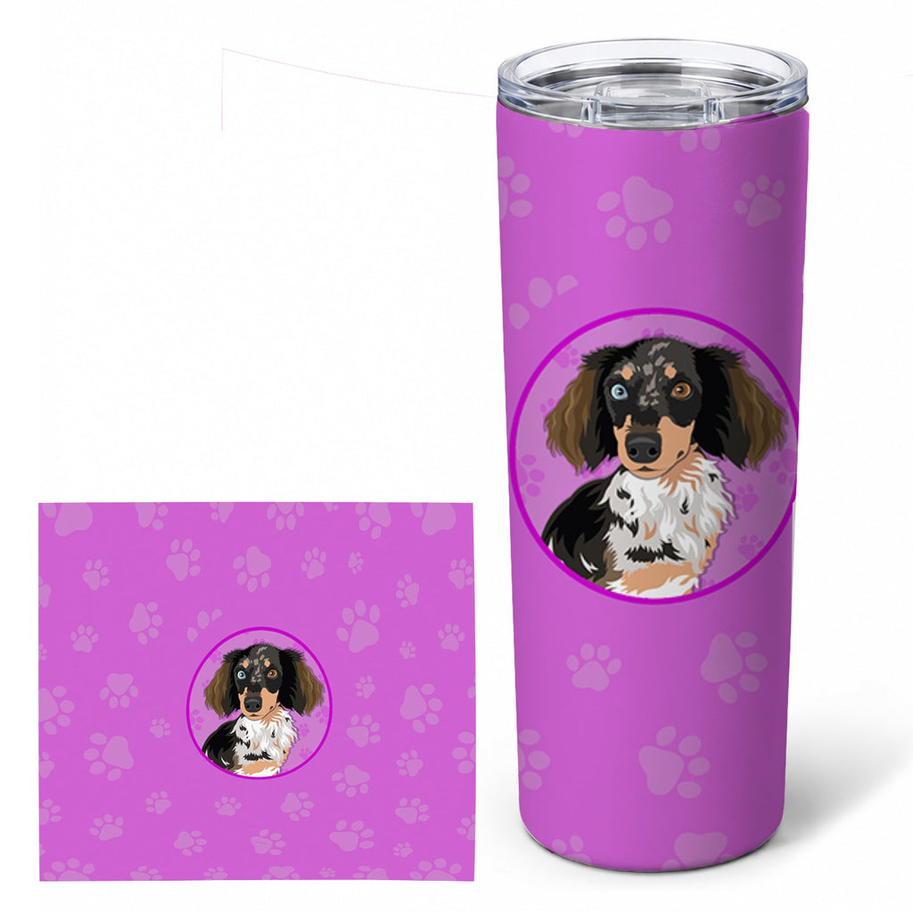 Dachshund Dapple #1 Stainless Steel Skinny Tumbler 20 oz Vacuum Double Walled Reusable Insulated Travel Cup
