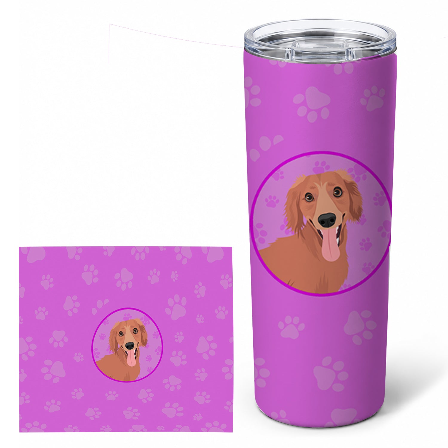 Dachshund Red #1 Stainless Steel Skinny Tumbler 20 oz Vacuum Double Walled Reusable Insulated Travel Cup