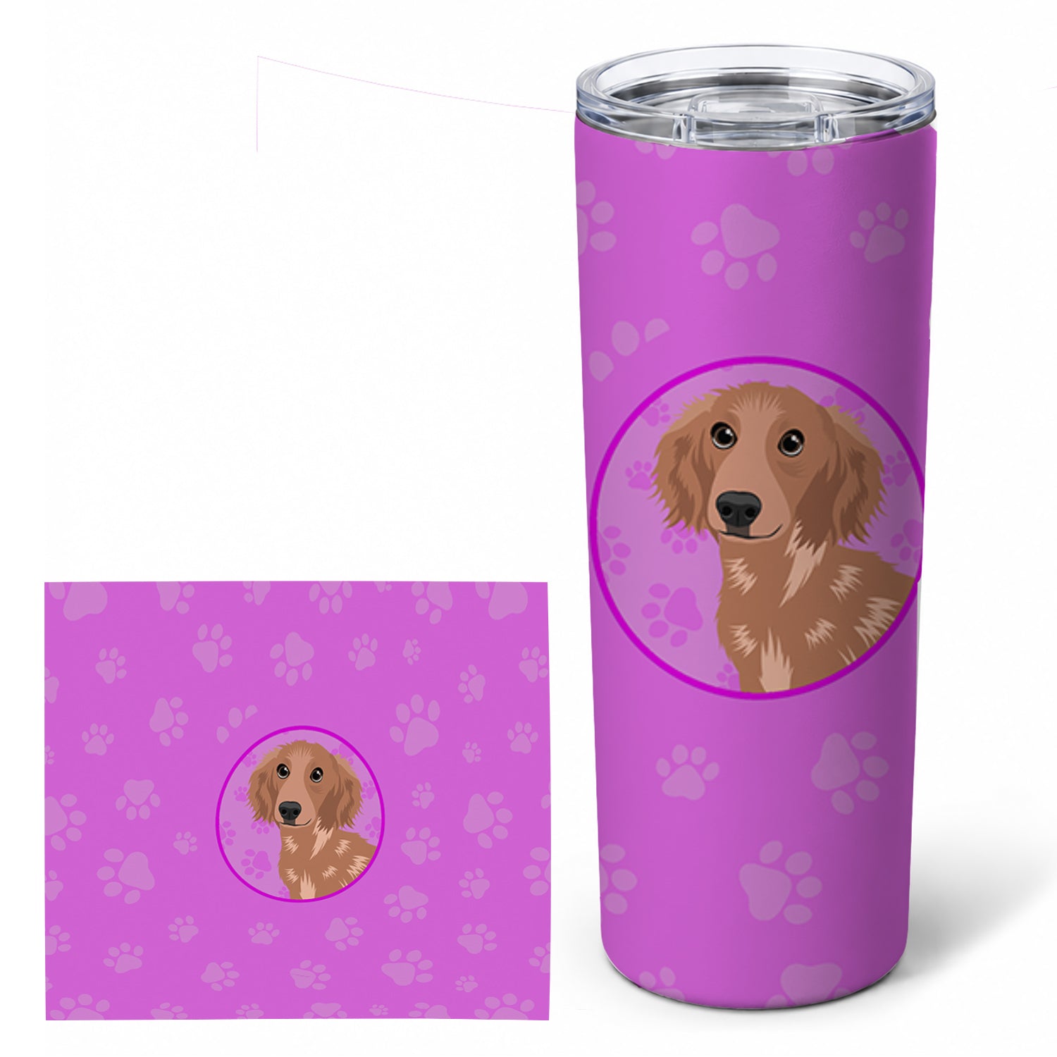 Dachshund Red #2 Stainless Steel Skinny Tumbler 20 oz Vacuum Double Walled Reusable Insulated Travel Cup