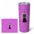 Doberman Pinscher Black and Rust Cropped Ears Stainless Steel Skinny Tumbler 20 oz Vacuum Double Walled Reusable Insulated Travel Cup