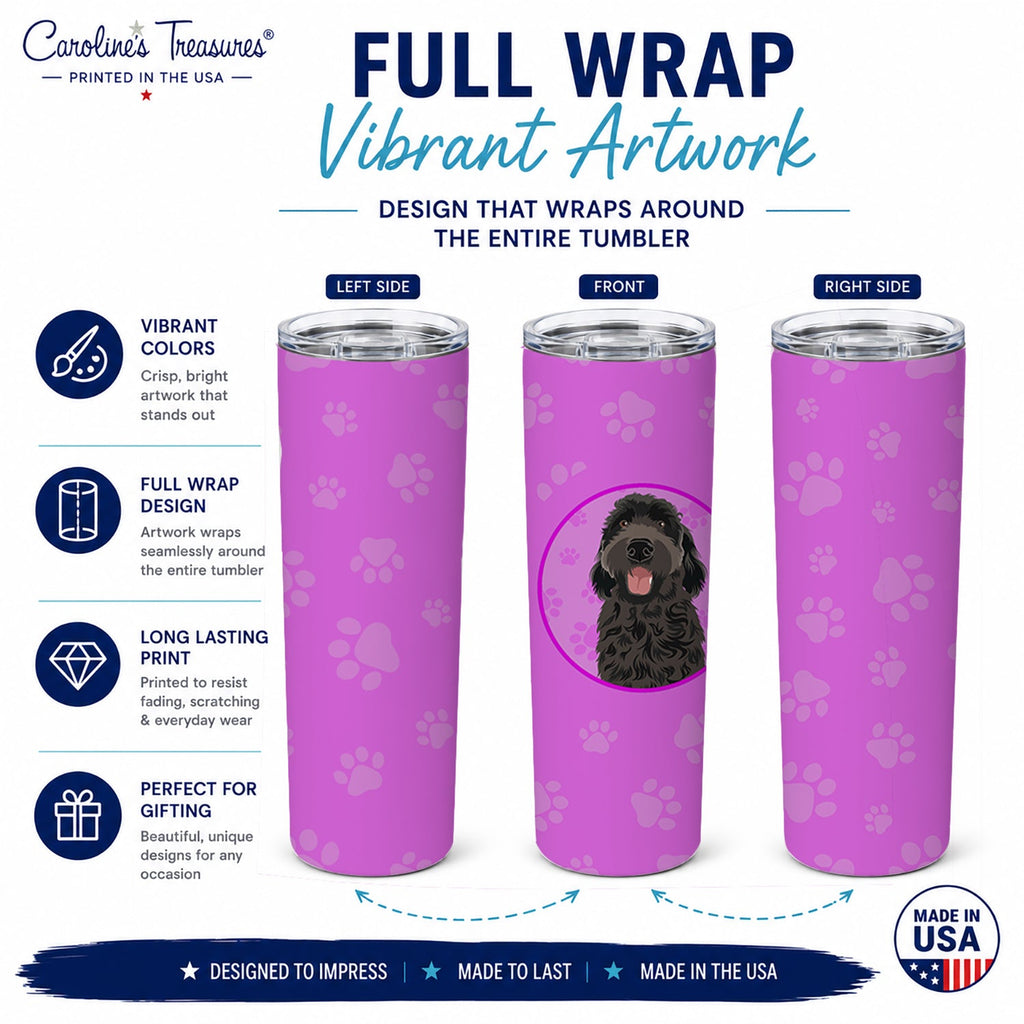 Doodle Black #1 Stainless Steel Skinny Tumbler 20 oz Vacuum Double Walled Reusable Insulated Travel Cup