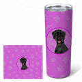 Doodle Black and Tan Stainless Steel Skinny Tumbler 20 oz Vacuum Double Walled Reusable Insulated Travel Cup