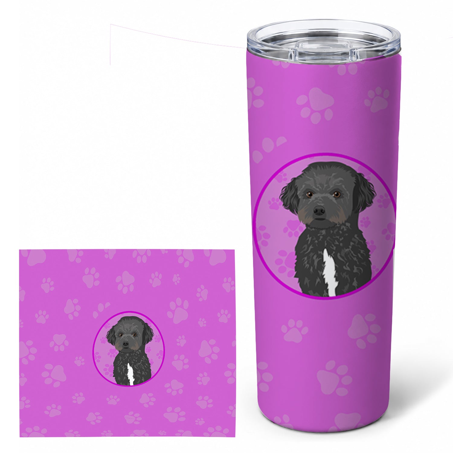 Doodle Black and White #1 Stainless Steel Skinny Tumbler 20 oz Vacuum Double Walled Reusable Insulated Travel Cup