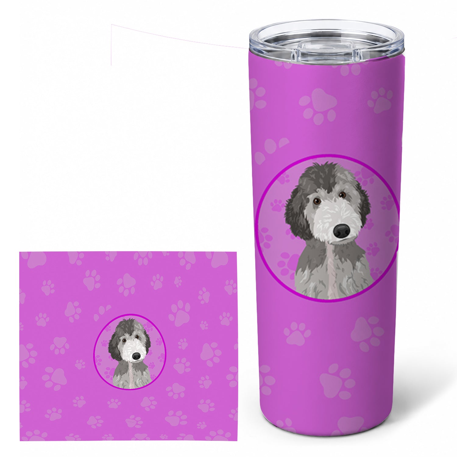 Doodle Silver #1 Stainless Steel Skinny Tumbler 20 oz Vacuum Double Walled Reusable Insulated Travel Cup