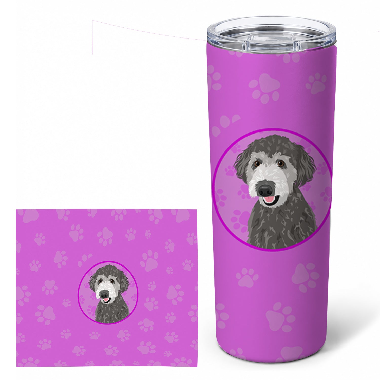 Doodle Silver #2 Stainless Steel Skinny Tumbler 20 oz Vacuum Double Walled Reusable Insulated Travel Cup