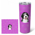 Doodle Silver and White #1 Stainless Steel Skinny Tumbler 20 oz Vacuum Double Walled Reusable Insulated Travel Cup