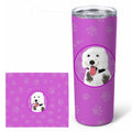Doodle Silver and White #2 Stainless Steel Skinny Tumbler 20 oz Vacuum Double Walled Reusable Insulated Travel Cup