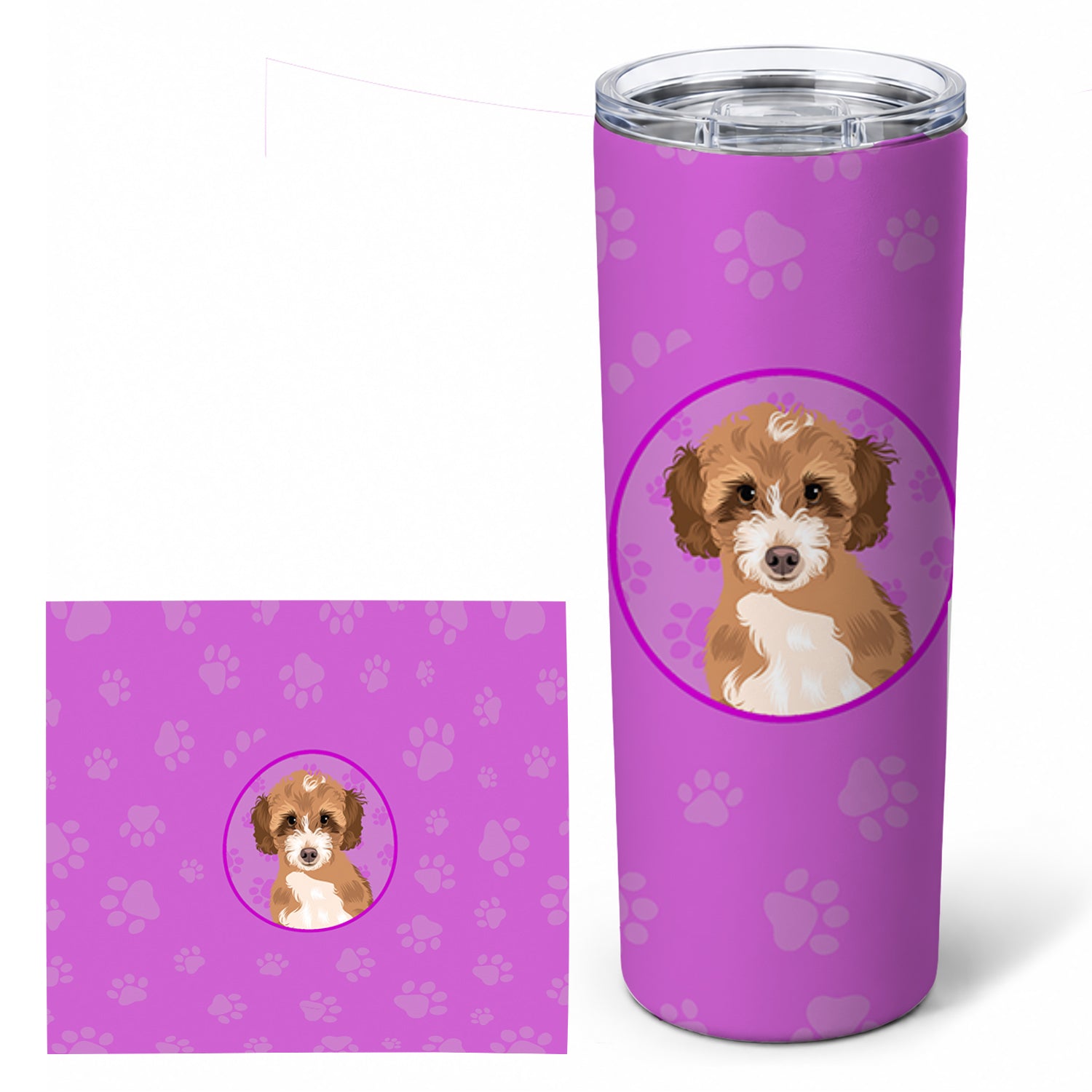 Doodle Tricolor #2 Stainless Steel Skinny Tumbler 20 oz Vacuum Double Walled Reusable Insulated Travel Cup