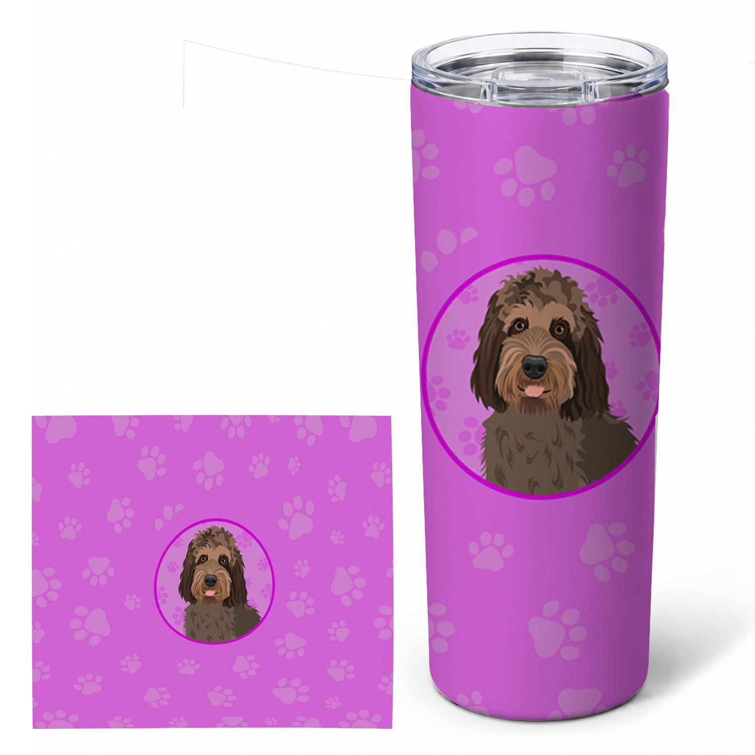 Doodle Tricolor #3 Stainless Steel Skinny Tumbler 20 oz Vacuum Double Walled Reusable Insulated Travel Cup
