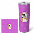 English Bulldog Fawn and White Stainless Steel Skinny Tumbler 20 oz Vacuum Double Walled Reusable Insulated Travel Cup