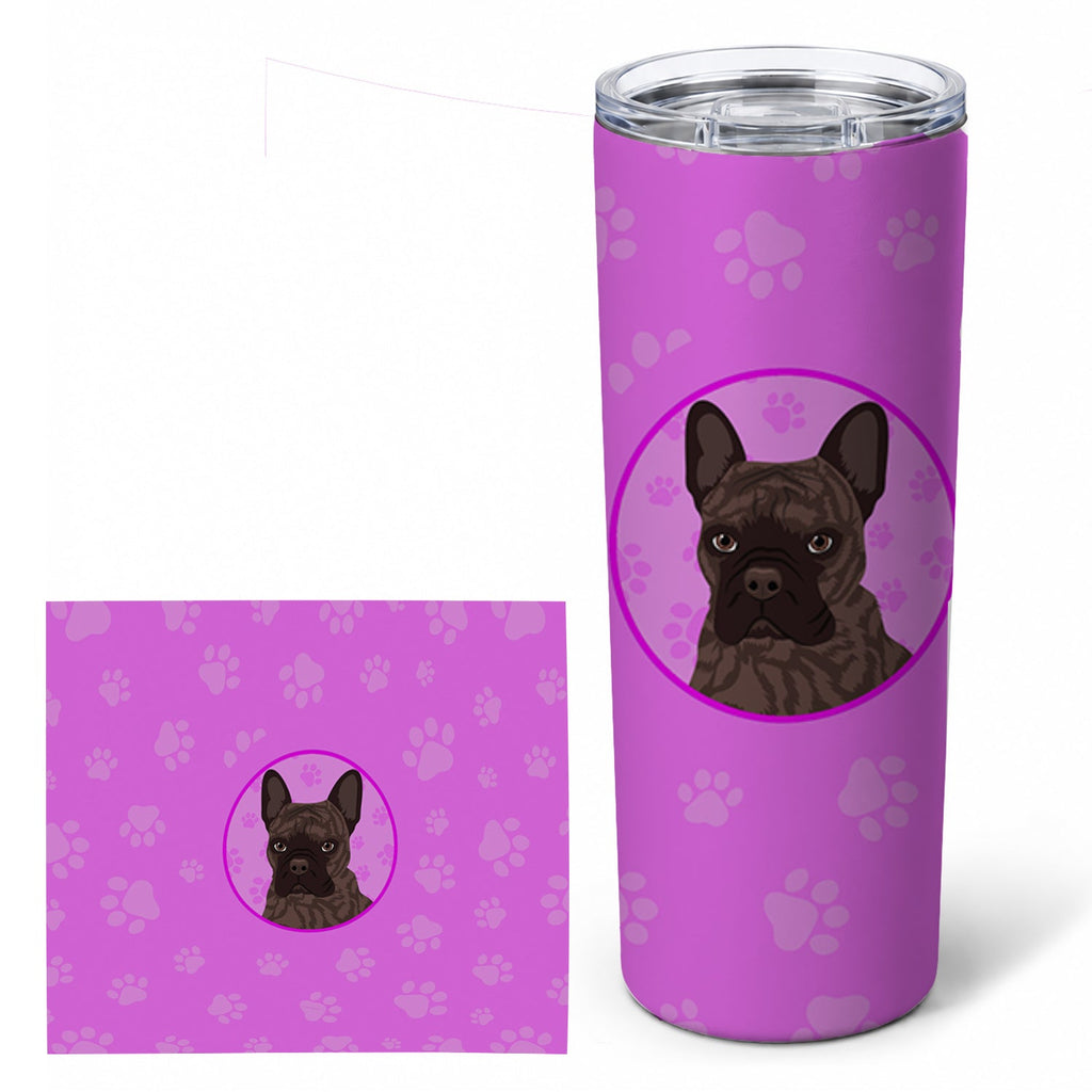 French Bulldog Brindle #1 Stainless Steel Skinny Tumbler 20 oz Vacuum Double Walled Reusable Insulated Travel Cup