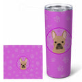 French Bulldog Cream Stainless Steel Skinny Tumbler 20 oz Vacuum Double Walled Reusable Insulated Travel Cup
