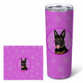 German Shepherd Bicolor Stainless Steel Skinny Tumbler 20 oz Vacuum Double Walled Reusable Insulated Travel Cup