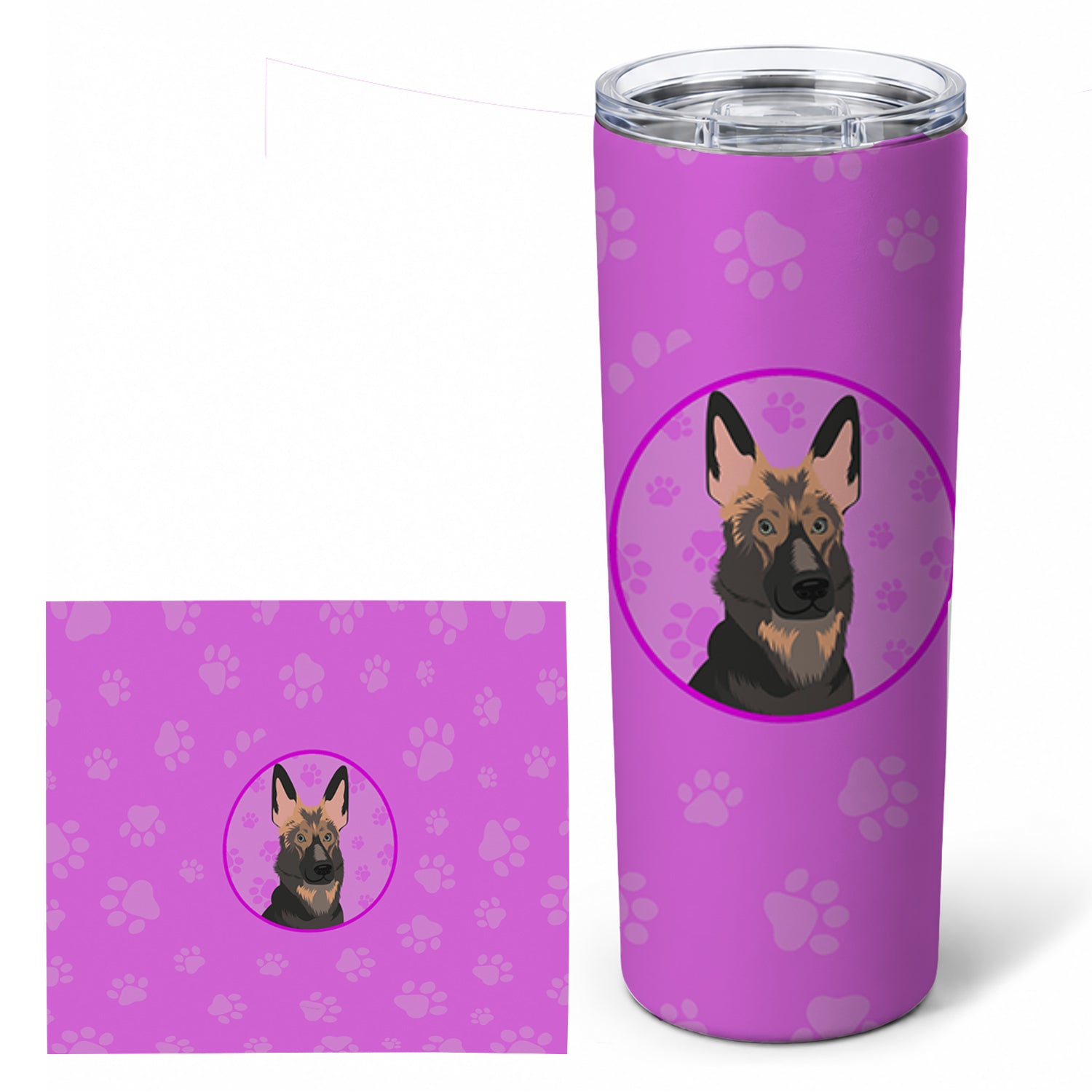 German Shepherd Puppy Stainless Steel Skinny Tumbler 20 oz Vacuum Double Walled Reusable Insulated Travel Cup