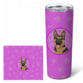 German Shepherd Red and Black Stainless Steel Skinny Tumbler 20 oz Vacuum Double Walled Reusable Insulated Travel Cup