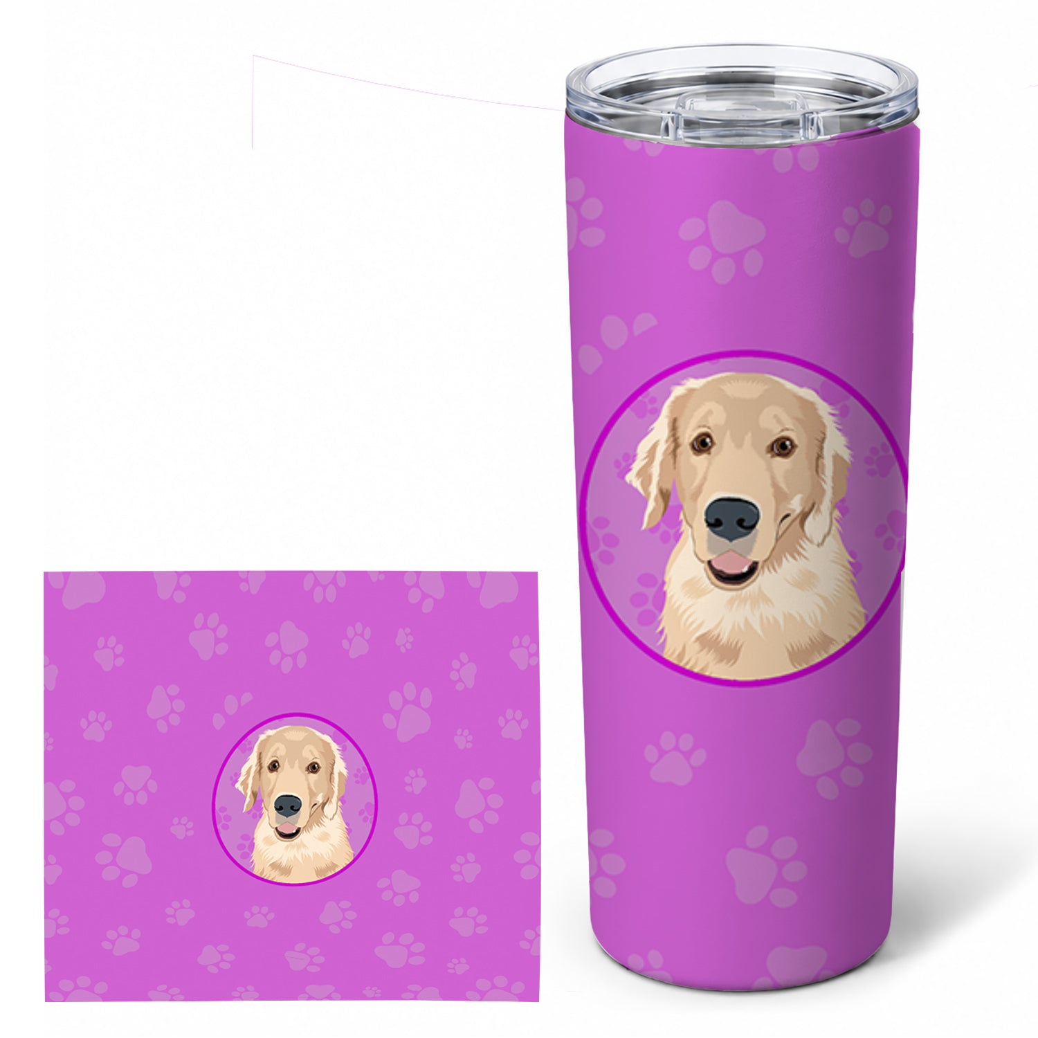 Golden Retriever Fawn #2 Stainless Steel Skinny Tumbler 20 oz Vacuum Double Walled Reusable Insulated Travel Cup