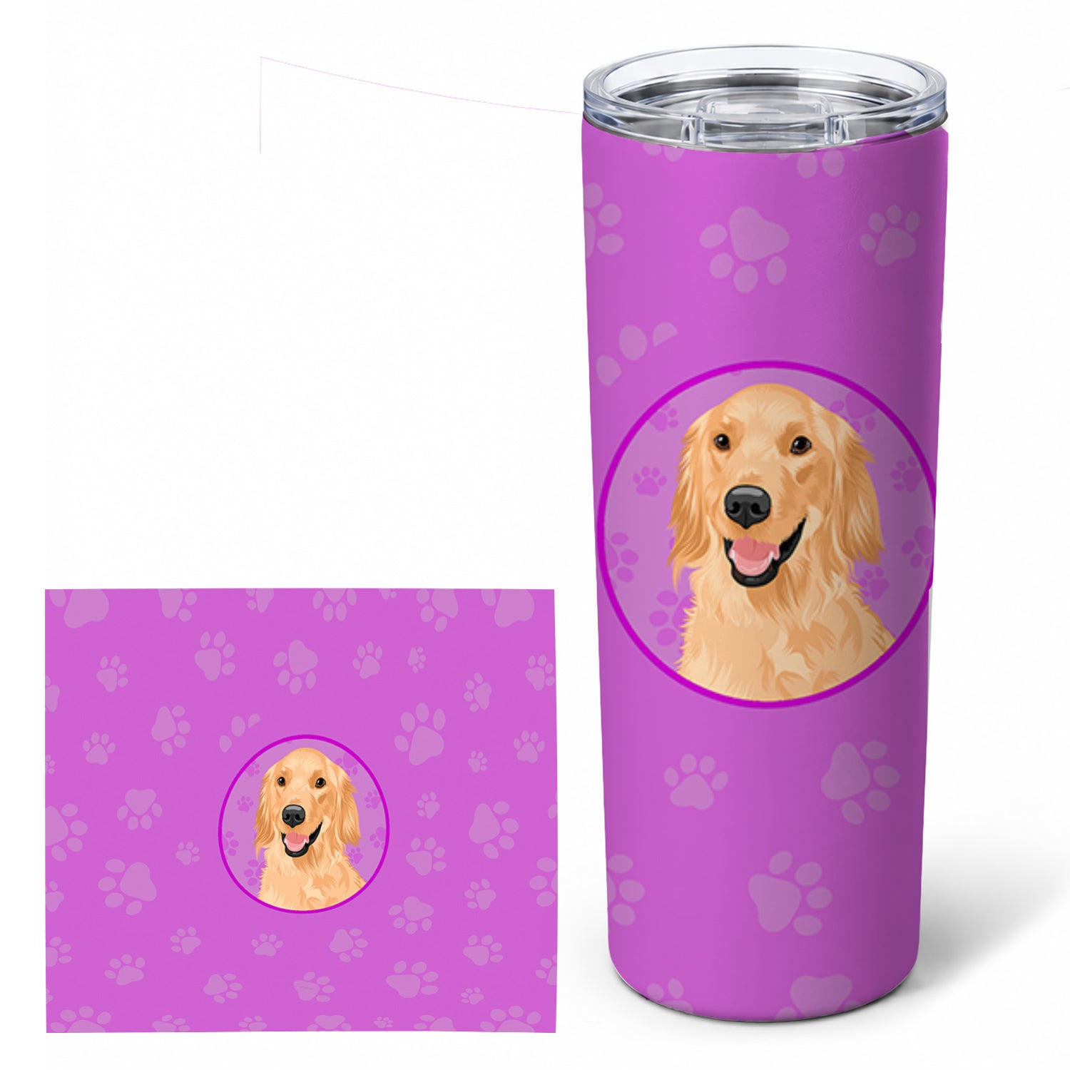 Golden Retriever Gold #1 Stainless Steel Skinny Tumbler 20 oz Vacuum Double Walled Reusable Insulated Travel Cup