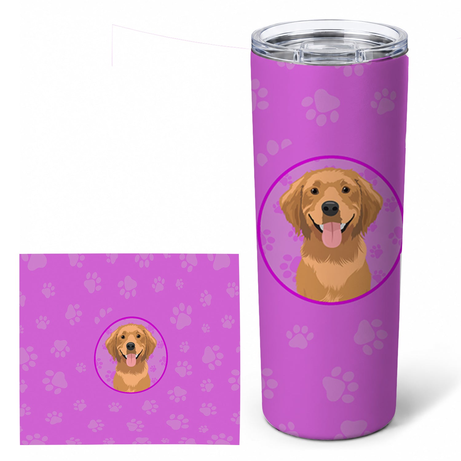 Golden Retriever Red #2 Stainless Steel Skinny Tumbler 20 oz Vacuum Double Walled Reusable Insulated Travel Cup