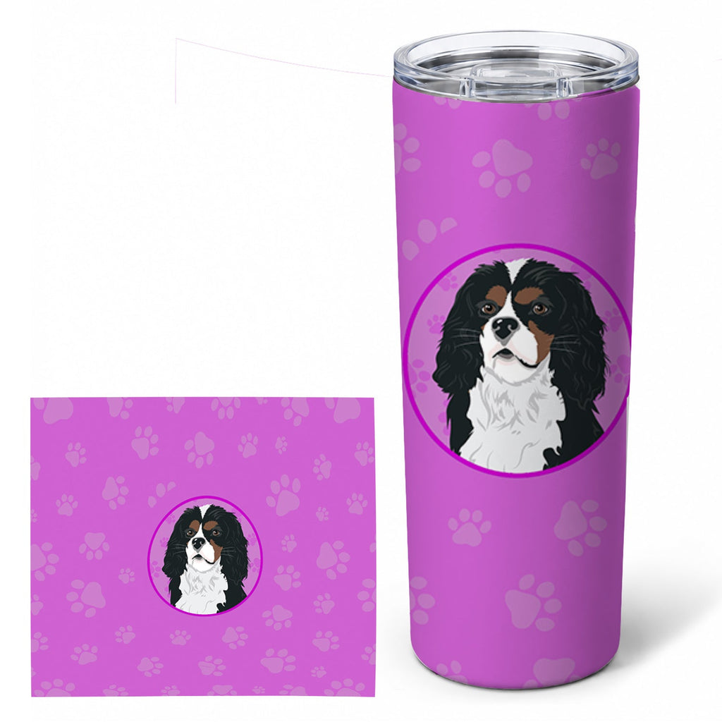 Cavalier King Charles Spaniel Tricolor #1 Stainless Steel Skinny Tumbler 20 oz Vacuum Double Walled Reusable Insulated Travel Cup