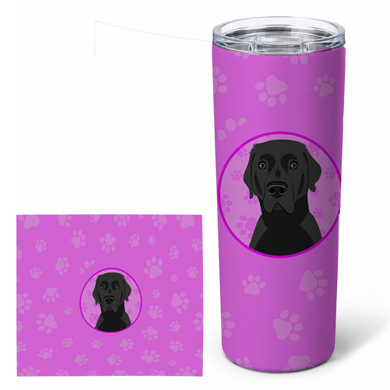 Labrador Retriever Black #2  Stainless Steel Skinny Tumbler 20 oz Vacuum Double Walled Reusable Insulated Travel Cup