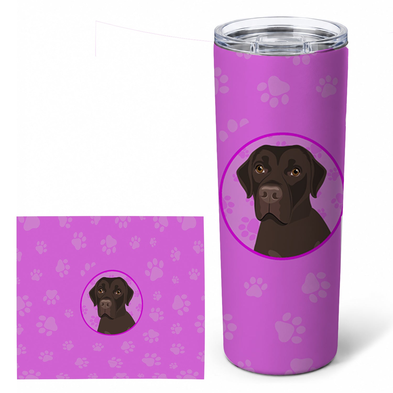 Labrador Retriever Chocolate #1 Stainless Steel Skinny Tumbler 20 oz Vacuum Double Walled Reusable Insulated Travel Cup