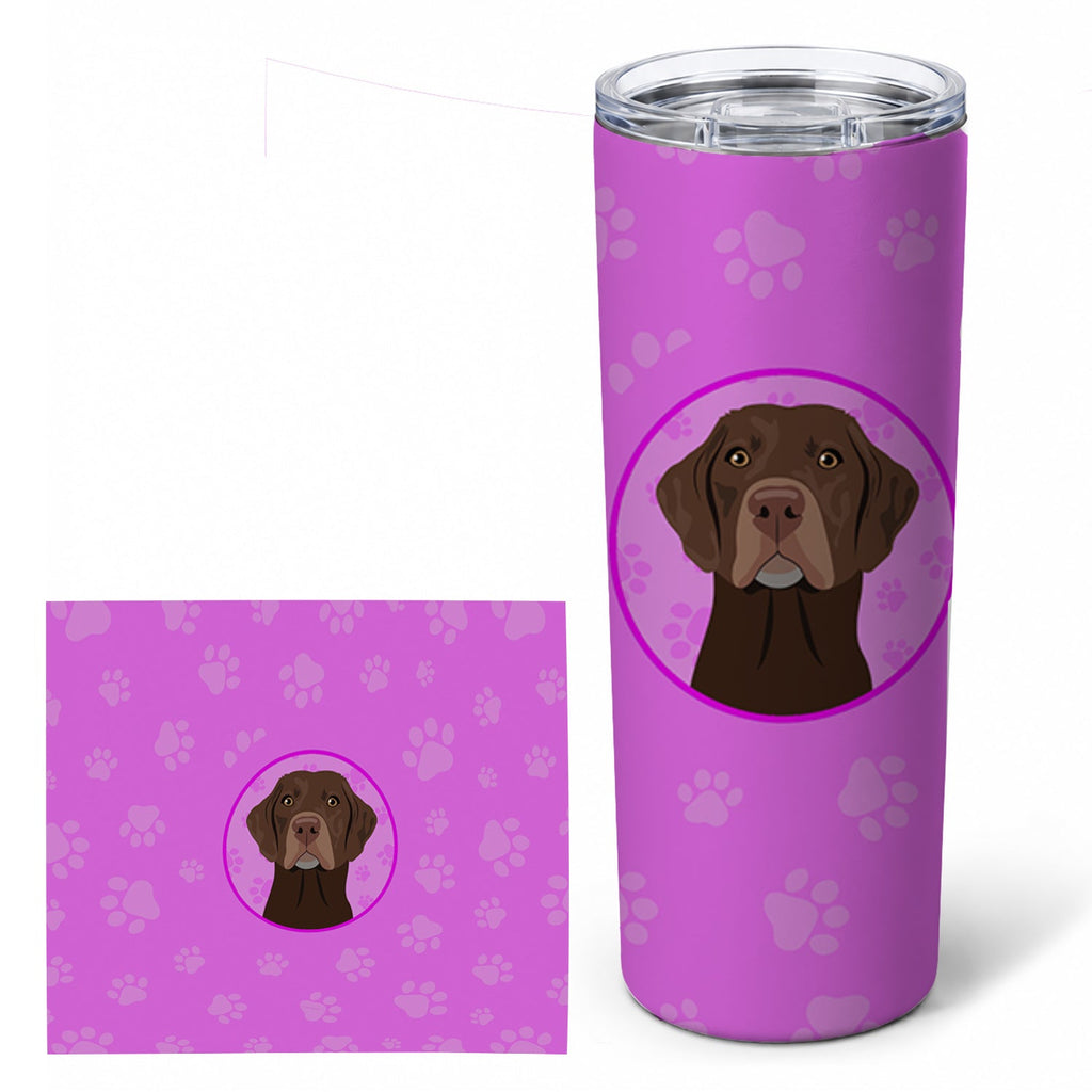 Labrador Retriever Chocolate #2 Stainless Steel Skinny Tumbler 20 oz Vacuum Double Walled Reusable Insulated Travel Cup