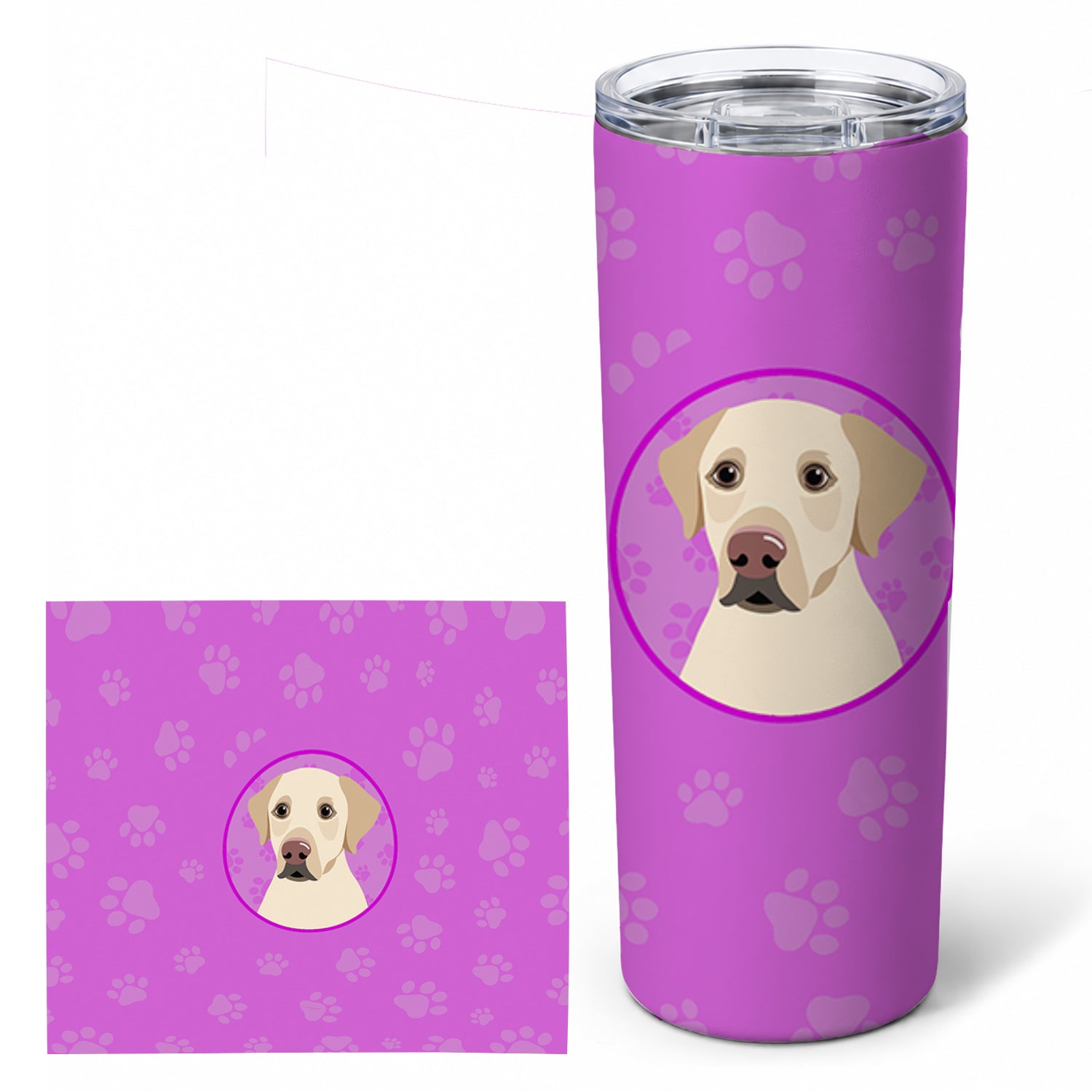 Labrador Retriever Yellow #3 Stainless Steel Skinny Tumbler 20 oz Vacuum Double Walled Reusable Insulated Travel Cup