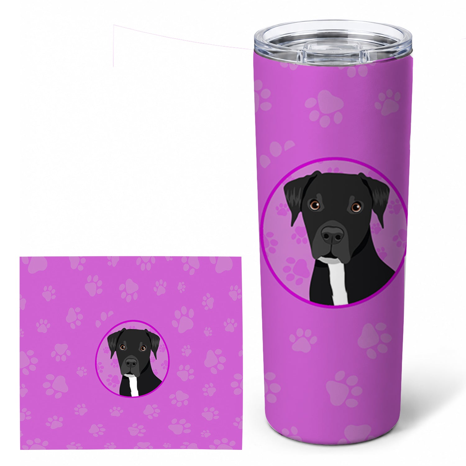 Pit Bull Black #1 Stainless Steel Skinny Tumbler 20 oz Vacuum Double Walled Reusable Insulated Travel Cup
