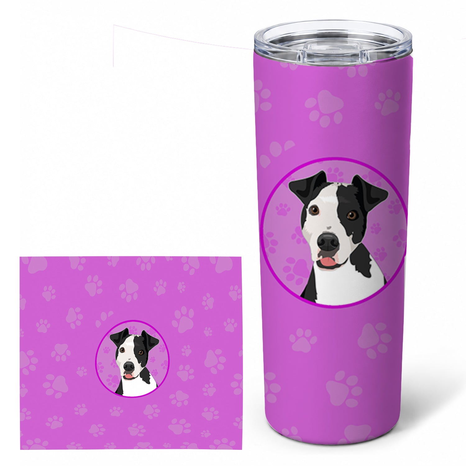 Pit Bull Black #2 Stainless Steel Skinny Tumbler 20 oz Vacuum Double Walled Reusable Insulated Travel Cup