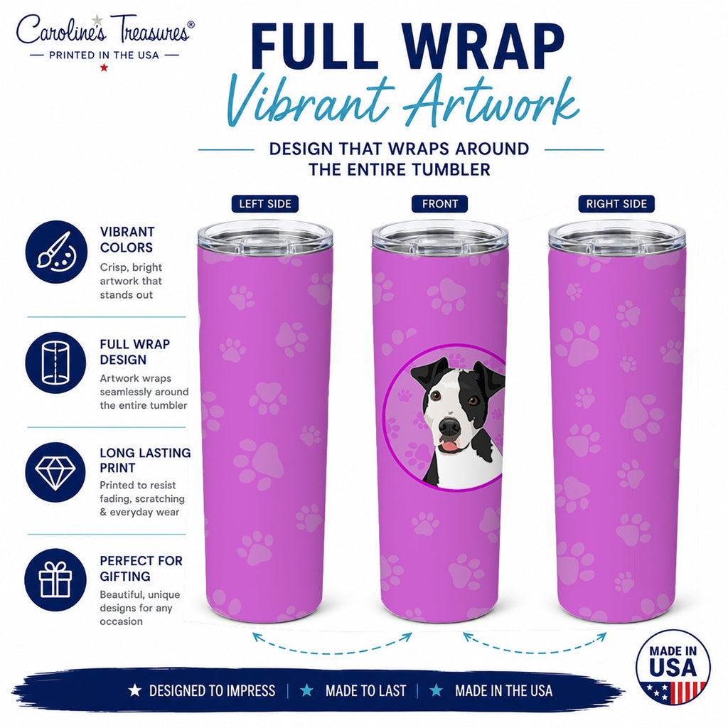Pit Bull Black #2 Stainless Steel Skinny Tumbler 20 oz Vacuum Double Walled Reusable Insulated Travel Cup