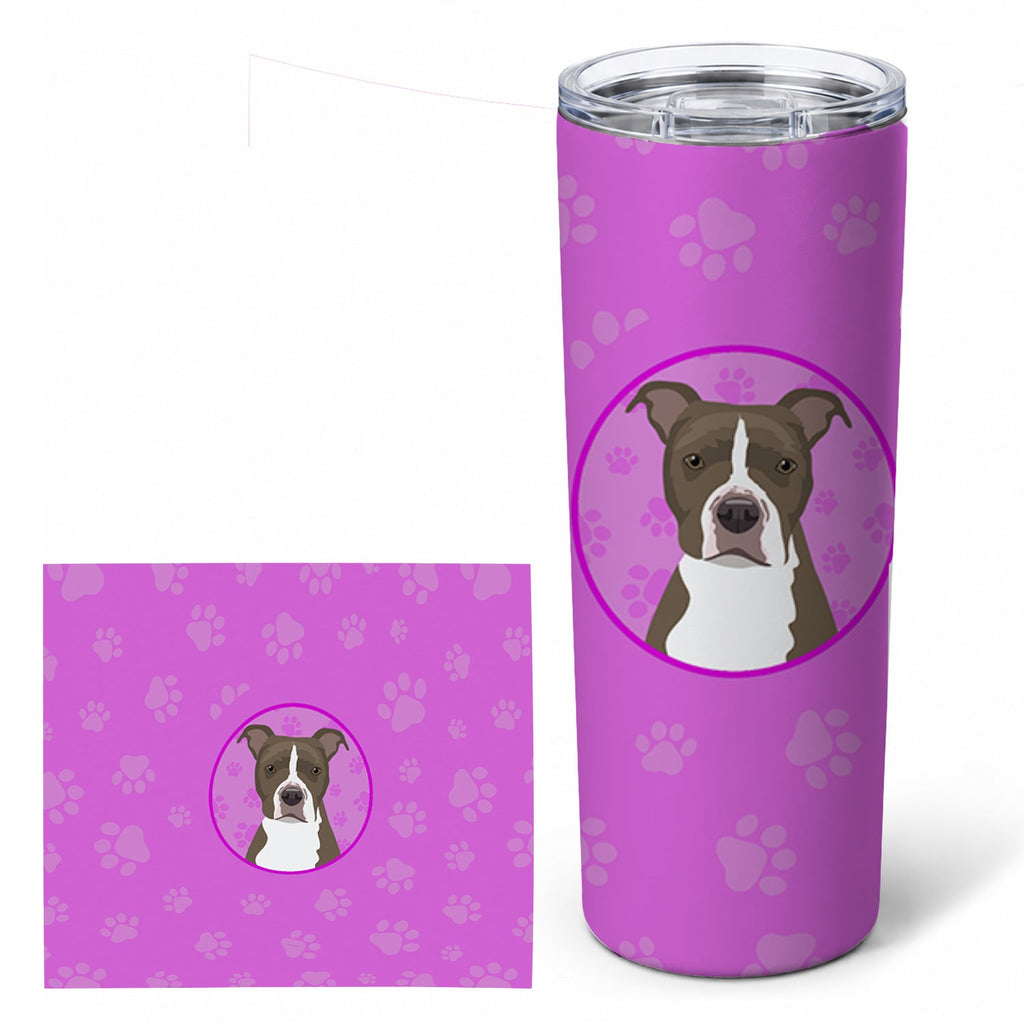 Pit Bull Blue #6 Stainless Steel Skinny Tumbler 20 oz Vacuum Double Walled Reusable Insulated Travel Cup