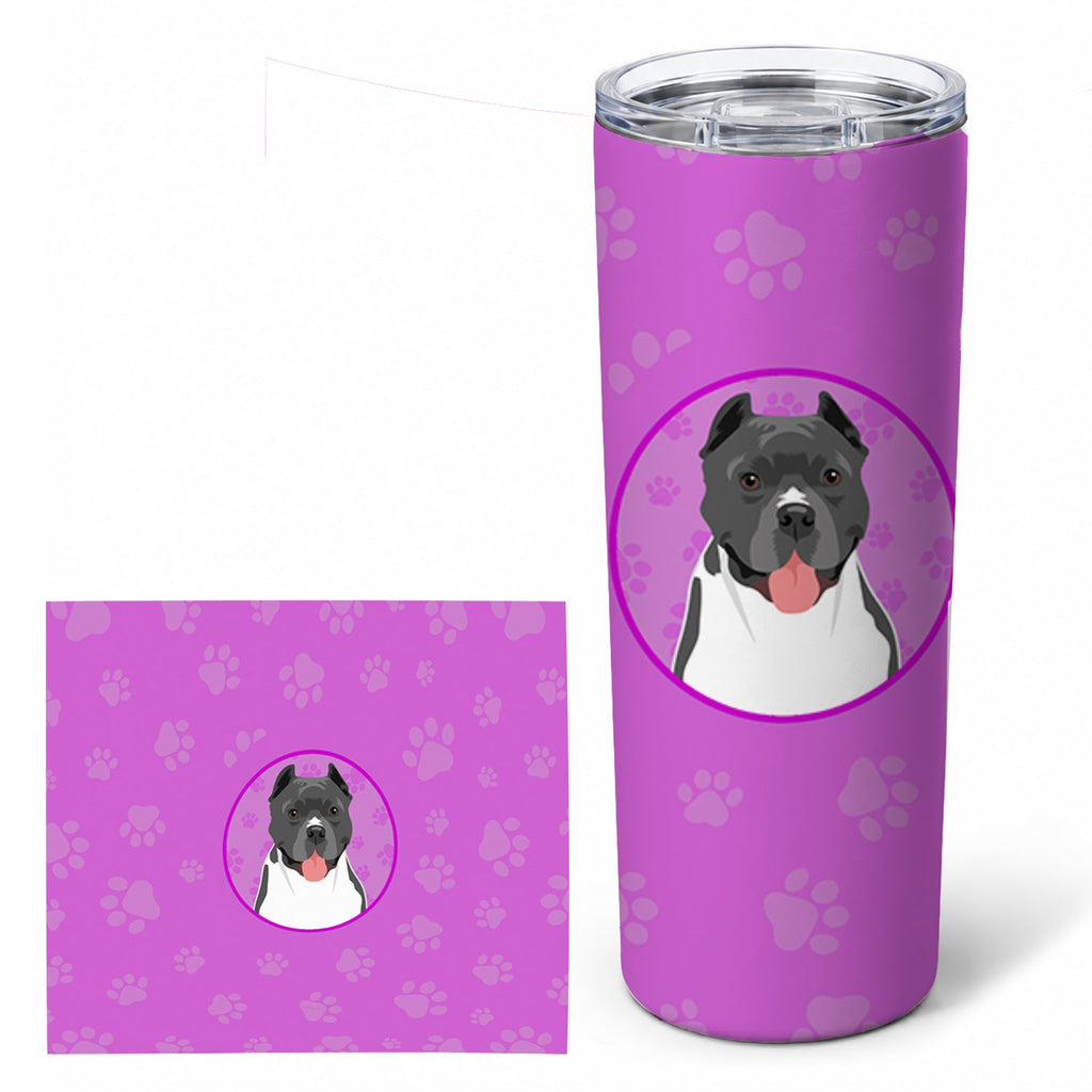 Pit Bull Blue #7 Stainless Steel Skinny Tumbler 20 oz Vacuum Double Walled Reusable Insulated Travel Cup