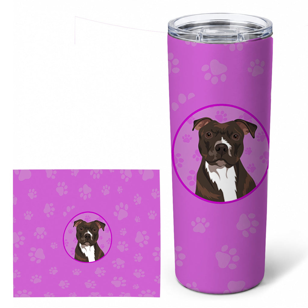 Pit Bull Brindle #2 Stainless Steel Skinny Tumbler 20 oz Vacuum Double Walled Reusable Insulated Travel Cup