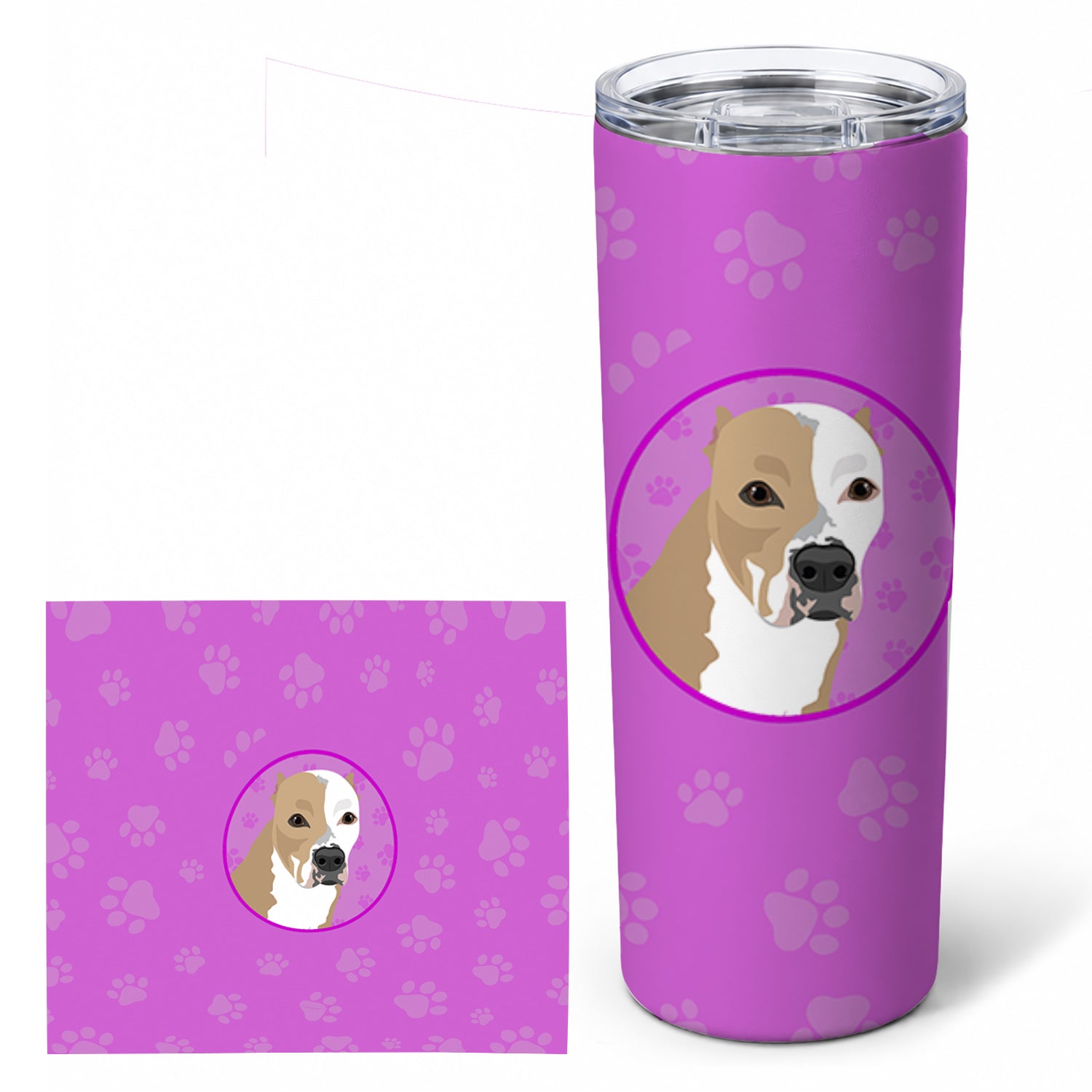 Pit Bull Fawn #4 Stainless Steel Skinny Tumbler 20 oz Vacuum Double Walled Reusable Insulated Travel Cup