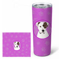 Pit Bull White #3 Stainless Steel Skinny Tumbler 20 oz Vacuum Double Walled Reusable Insulated Travel Cup