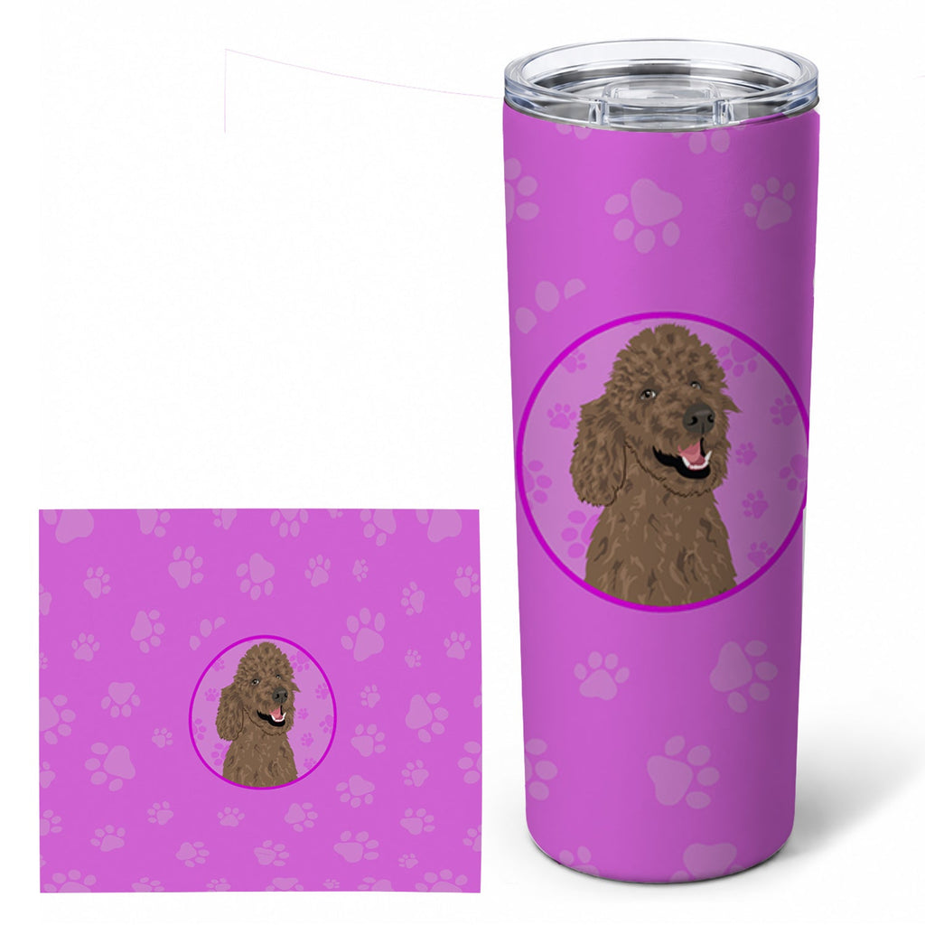 Poodle Standard Brown Stainless Steel Skinny Tumbler 20 oz Vacuum Double Walled Reusable Insulated Travel Cup